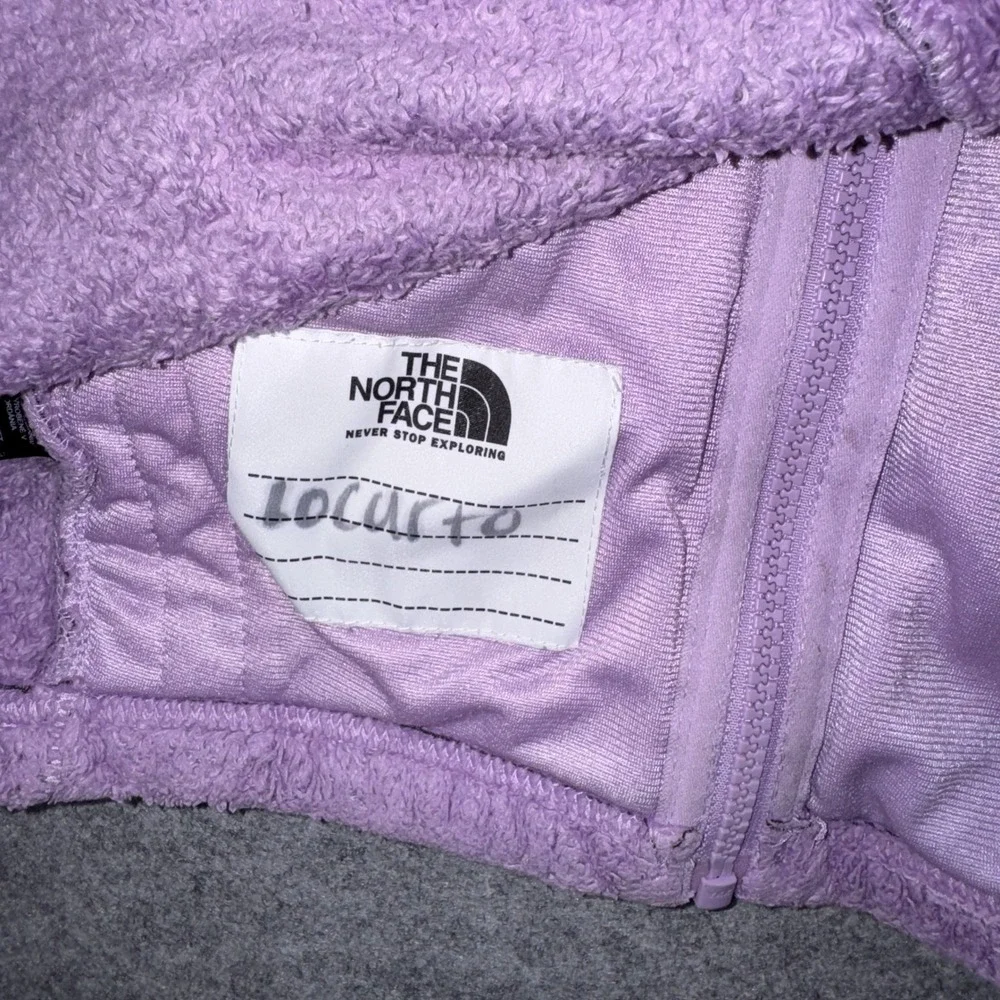 The North Face Oso Fleece Jacket Girls L (12) Purple High Pile Full Zip